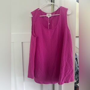 Andree by Unit Relaxed Pink Ribbed Tank Top